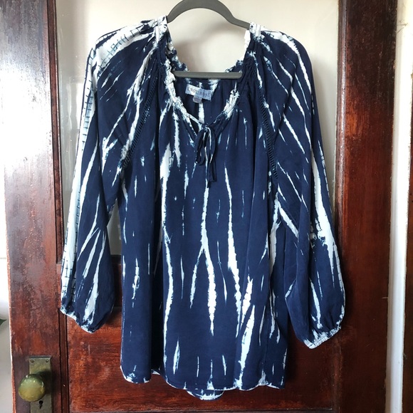 Knox Rose Tie Dye Peasant Bohemian Festival Top XXL - Picture 11 of 11